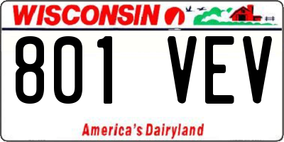 WI license plate 801VEV