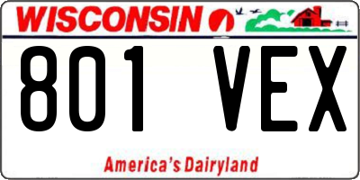 WI license plate 801VEX