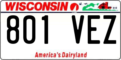 WI license plate 801VEZ