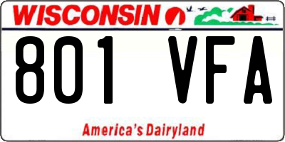 WI license plate 801VFA