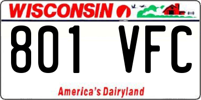WI license plate 801VFC