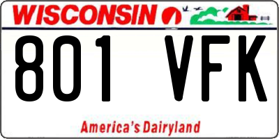 WI license plate 801VFK