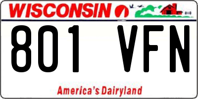 WI license plate 801VFN