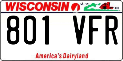 WI license plate 801VFR