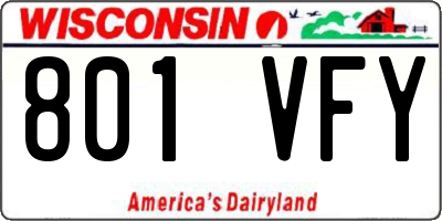 WI license plate 801VFY