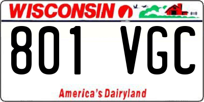 WI license plate 801VGC