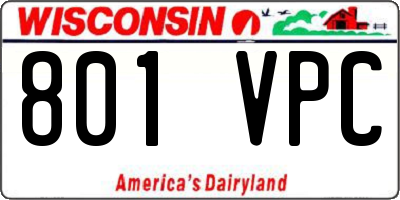 WI license plate 801VPC