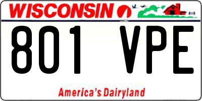 WI license plate 801VPE