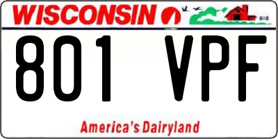 WI license plate 801VPF