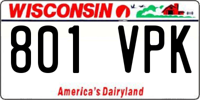 WI license plate 801VPK