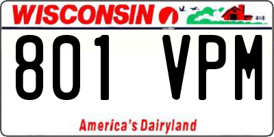 WI license plate 801VPM
