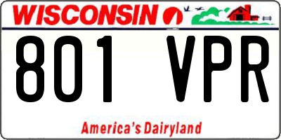 WI license plate 801VPR