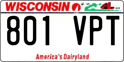 WI license plate 801VPT