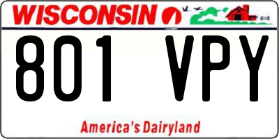 WI license plate 801VPY