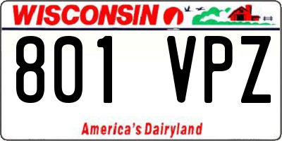 WI license plate 801VPZ