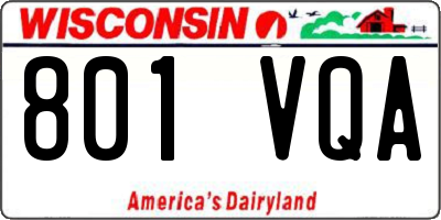 WI license plate 801VQA