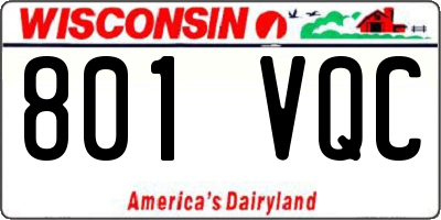 WI license plate 801VQC