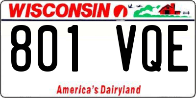 WI license plate 801VQE