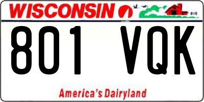 WI license plate 801VQK