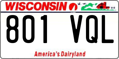 WI license plate 801VQL