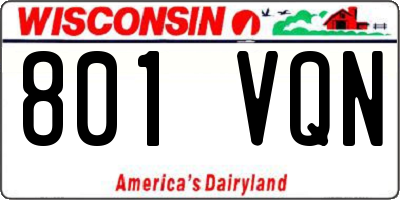 WI license plate 801VQN