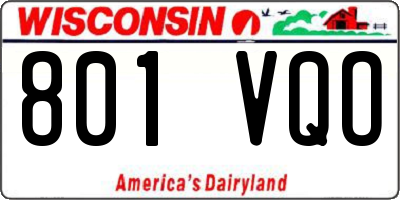 WI license plate 801VQO