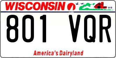 WI license plate 801VQR