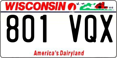 WI license plate 801VQX