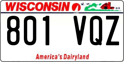 WI license plate 801VQZ