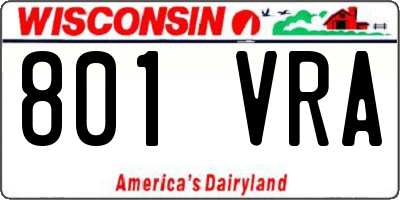 WI license plate 801VRA