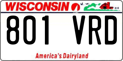WI license plate 801VRD