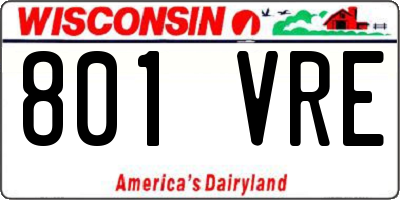 WI license plate 801VRE