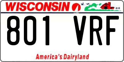 WI license plate 801VRF