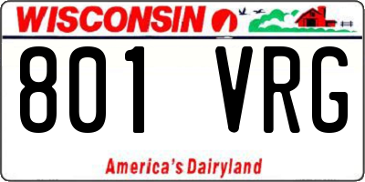 WI license plate 801VRG