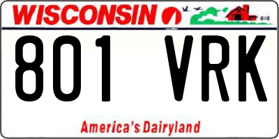 WI license plate 801VRK