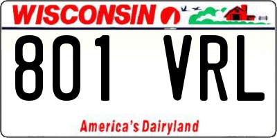 WI license plate 801VRL