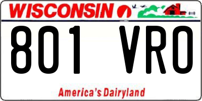 WI license plate 801VRO