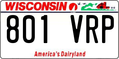 WI license plate 801VRP