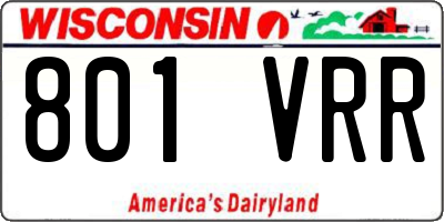 WI license plate 801VRR