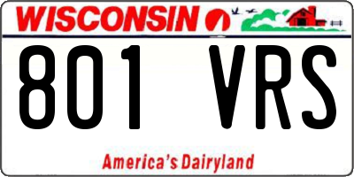 WI license plate 801VRS