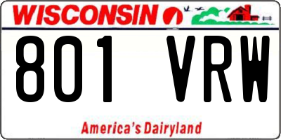 WI license plate 801VRW