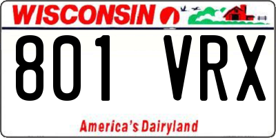 WI license plate 801VRX