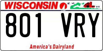 WI license plate 801VRY