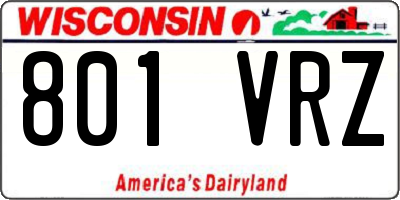 WI license plate 801VRZ