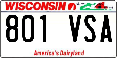 WI license plate 801VSA