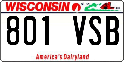 WI license plate 801VSB