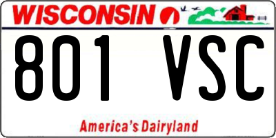 WI license plate 801VSC