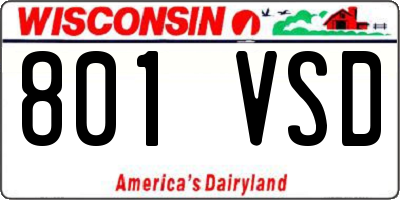 WI license plate 801VSD