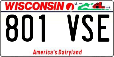 WI license plate 801VSE