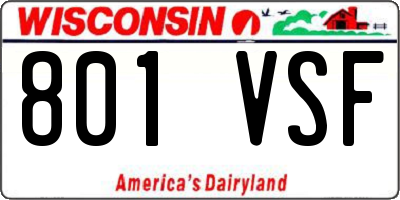 WI license plate 801VSF